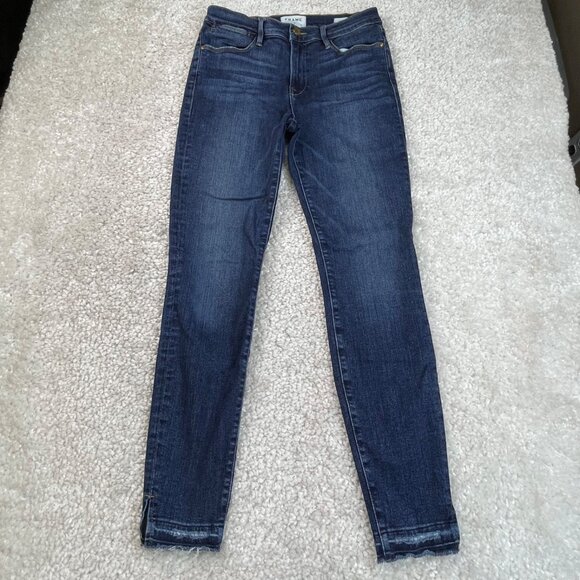 FRAME Le High Side Slit Skinny Released Hem Jean Ferdinand - Picture 1 of 9